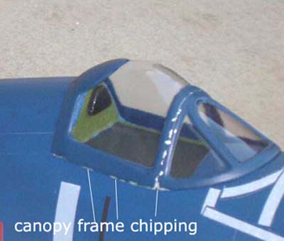 chipping on canopy frame