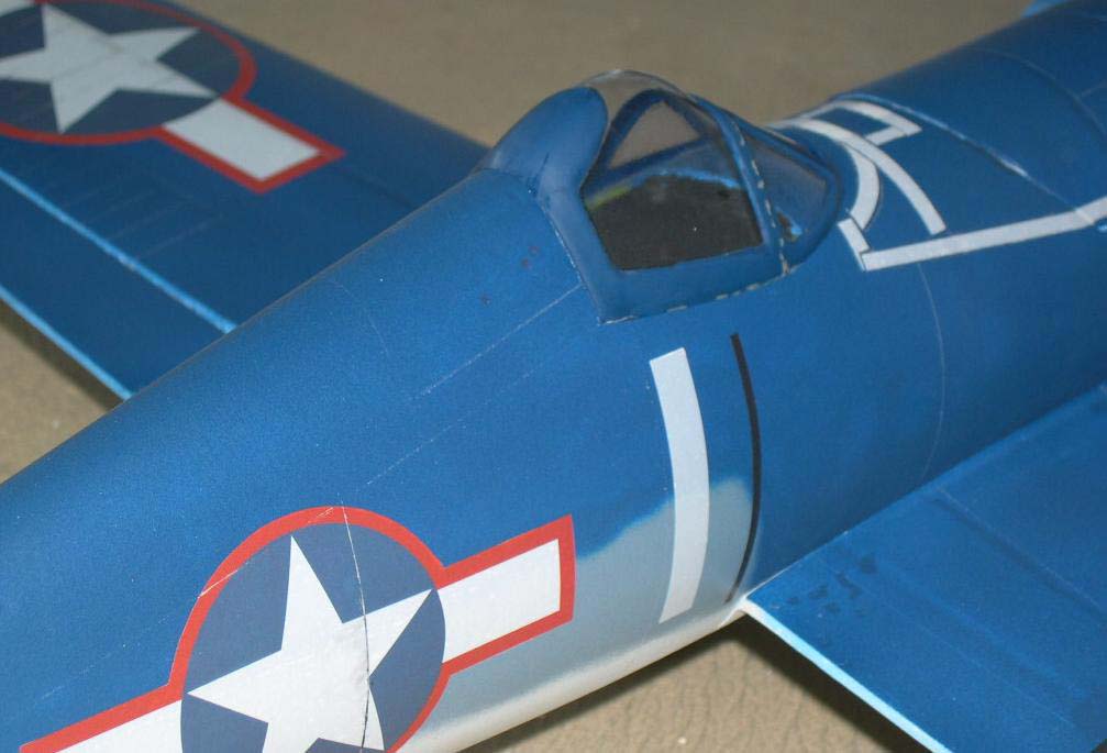 foam scale model Corsair; fiberglassed and airbrushed