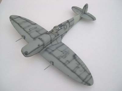 scale model pre-shaded with airbrush