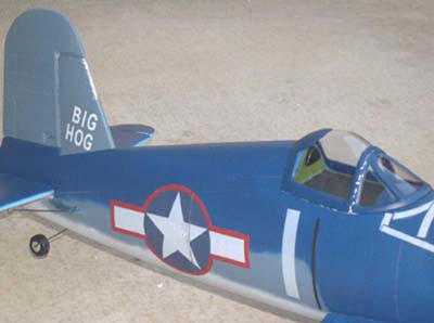 peel-and-stick decals on scale model of Corsair