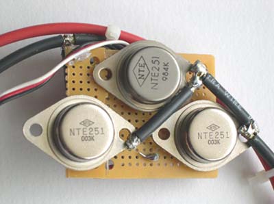 top of electronic speed controller showing power amps