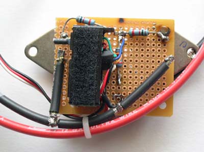 bottom of electronic speed controller showing recycled servo and resistors